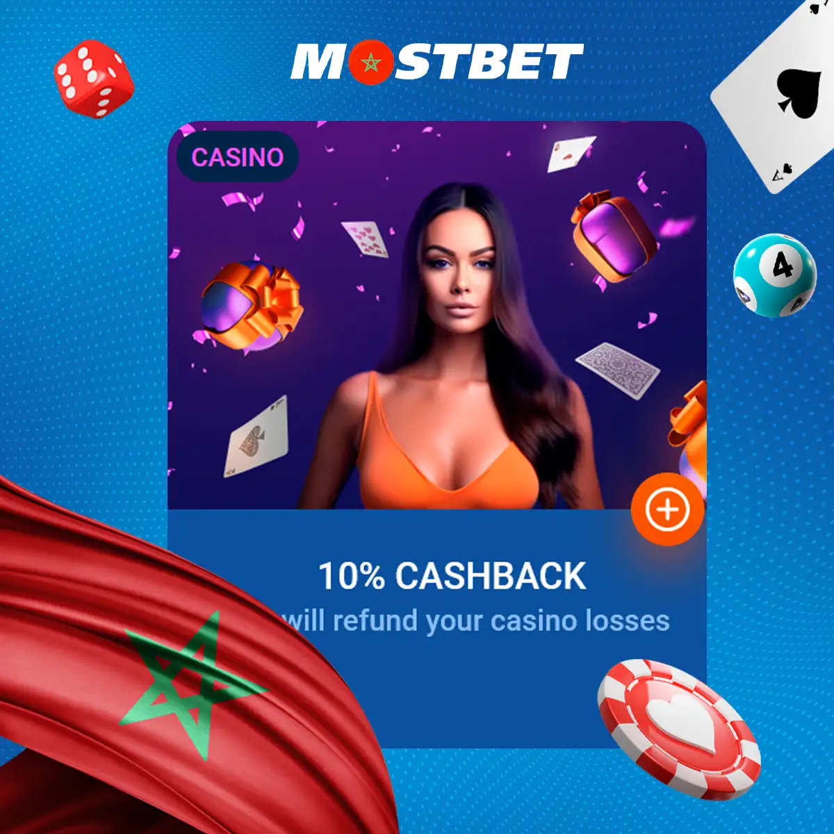 نظرة عامة على مكافأة استرداد النقود في كازينو Mostbet بنسبة 10%