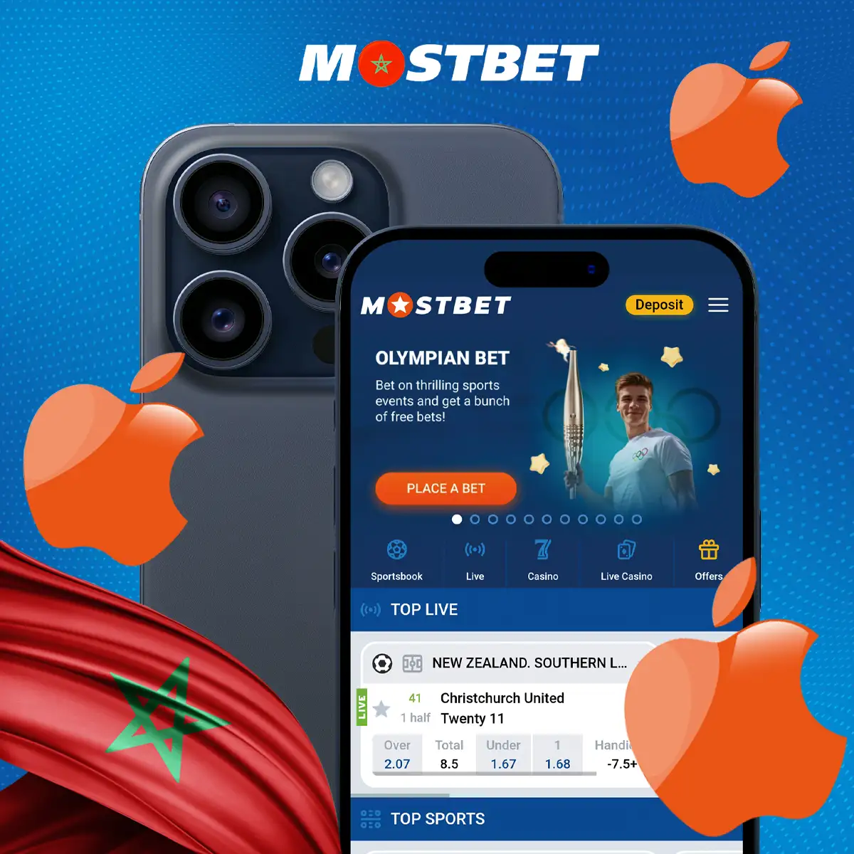 متطلبات النظام للهاتف الذي يعمل بنظام iOS لتثبيت تطبيق Mostbet