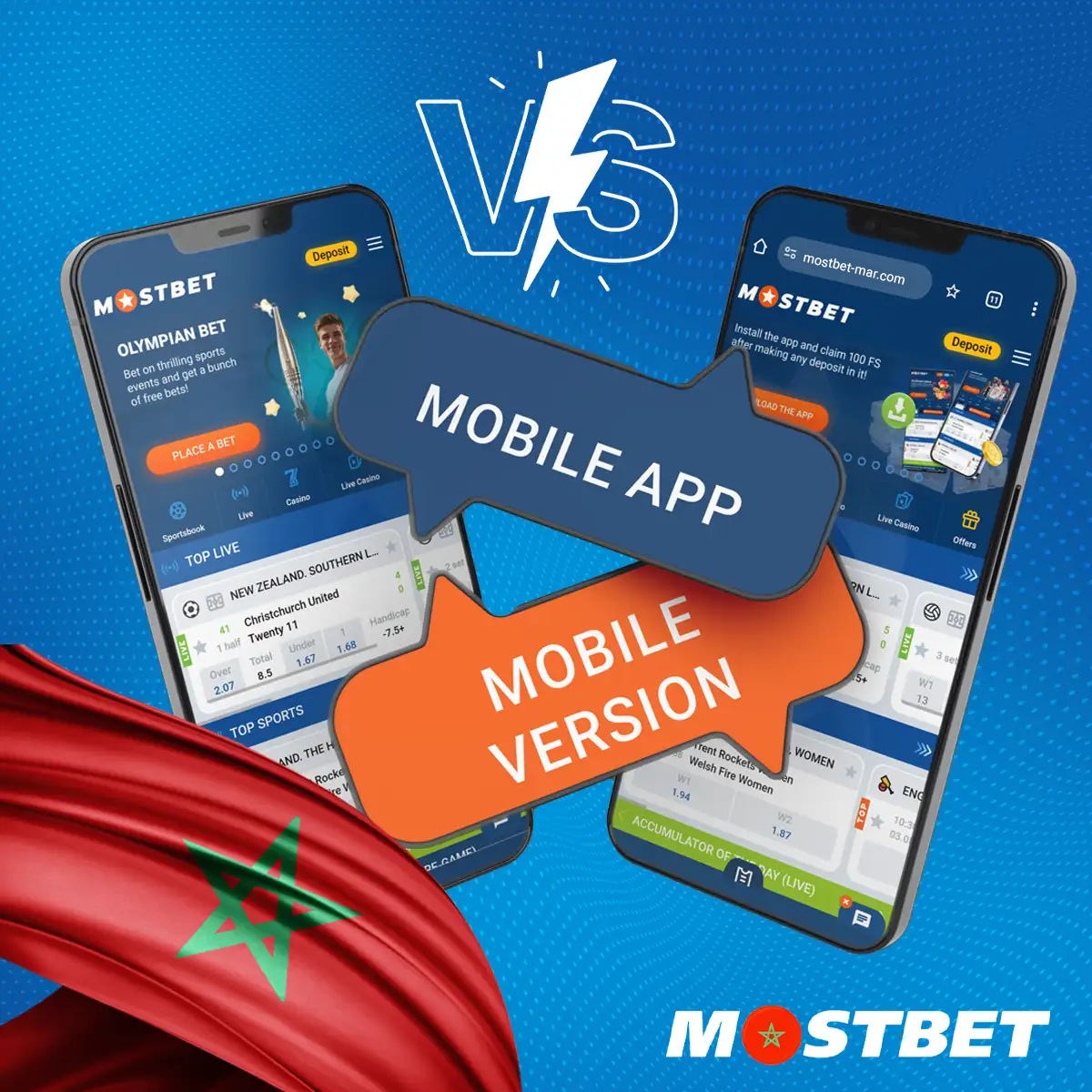 مقارنة بين إصدار الهاتف المحمول Mostbet وتطبيق الهاتف المحمول Mostbet